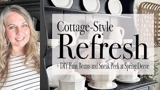 Cottage-Style Refresh | DIY Faux Beams + Sneak Peek at Spring Decor | 2025