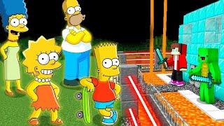 Scary SIMPSONS Family vs Security House in Minecraft Challenge Maizen JJ and Mikey