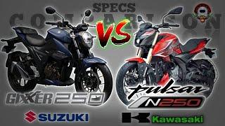 SUZUKI GIXXER 250 vs KAWASAKI PULSAR N250 SPECS COMPARISON