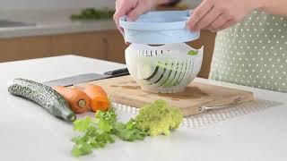 60 seconds Vegetable and fruit salad cut bowl