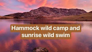 Hammock wild camp and sunrise wild swim : Cregennan Lakes Snowdonia : DD frontline xl hammock