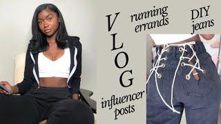 running errands, diy jeans & taking sponsorship photos vlog | @kiaranlanier