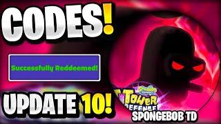 *NEW* All Working UPDATE 10 CODES FOR SPONGEBOB TOWER DEFENSE! ROBLOX SPONGEBOB TOWER DEFENSE CODES