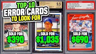 TOP 10 Modern Day Error Baseball Cards to look for in your #baseballcard collection 