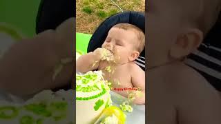 Sleepy Birthday BabyBoy Eating cake Cute Baby Laughing Baby Sleeping Baby