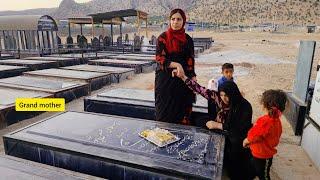 Maryam besucht das Grab ihrer Großmutter auf dem Friedhof und wäscht den Teppich