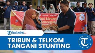 Tribun Lombok Bersama Telkom Indonesia Bagikan Telur untuk Cegah Stunting di Kota Mataram