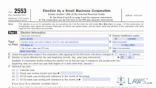 Learn How to Fill the Form 2553 Election by a Small Business Corporation