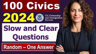 [2024 version] USCIS 100 Civics Questions & Answers Random Order for US Citizenship Interview (2X)