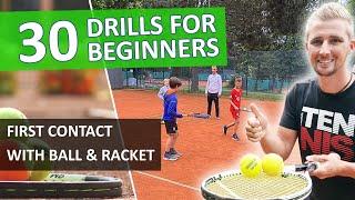 30 Tennis Drills For Beginners - First Time Tennis Lessons