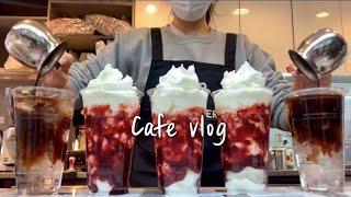 (Sub)어버이날 기념 카네이션 같은 딸기요거스 / cafe vlog