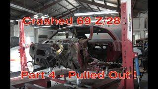 69 Camaro Garnet Red Crashed but not Dead Z/28 Restoration - Part 4   Body Pull & Body Panel Removal
