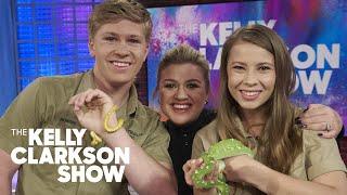 Bindi And Robert Irwin Introduce Kristin Chenoweth And Kelly Clarkson To Pythons