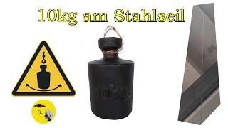 10kg am Stahlseil - schwingende Masse  | Sehen & Verstehen