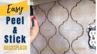 Peel and Stick Vinyl Tile Backsplash | Easy DIY Project | DIY Home Improvement on a Budget