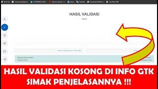 KENAPA HASIL VALIDASI KOSONG DI INFO GTK 2023 TERBARU. SIMAK PENJELASANNYA