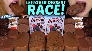 ASMR LEFTOVER DESSERT RACE! TICO ICE CREAM, KINDER BUENO EGGS, FERRERO ROCHER, PEEPS MARSHMALLOW 먹방