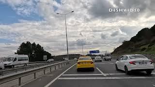 Turkey Istanbul Airport to city center - Driving by taxi 4K - The city straddles the Bosporus Strait