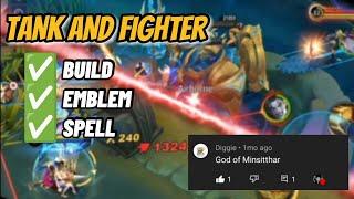 MINSITTHAR TANK AND FIGHTER BUILD + EMBLEM + SPELL   | Minsitthar Full Guide 2022 | Mobile Legends