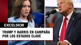 Trump y Harris en campaña electoral por los estados clave de EU