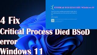 Critical Process Died BSoD error in Windows 11 - 4 Fix