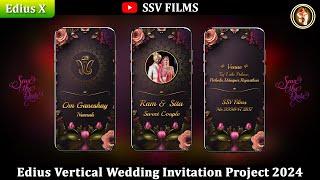 Edius Cinematic Golden Text  Vertical Invitations Project Free Download  Wedding Invitation Video