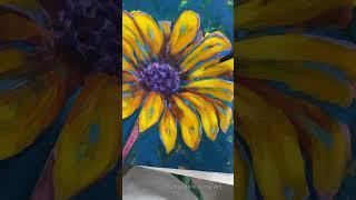 Painting one big flower in acrylics.