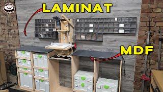 WERKSTATTWAND mit LAMINAT verkleiden