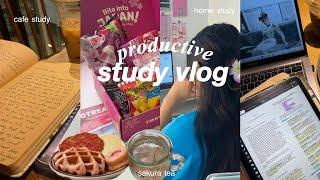 productive study vlog  cafe hopping, lots of studying, exam study sessions, uni vlog