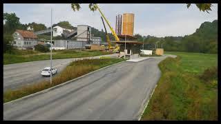 Zeitrafferaufnahme | Montage | Salzsilo 750m3 mit Fachwerkbrücke | Haigerloch | Salzbergwerk Stetten