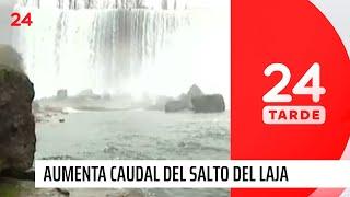 Sistema frontal: aumenta rápidamente el caudal del Salto del Laja | 24 Horas TVN Chile