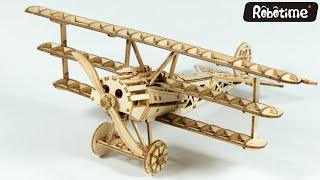 3D wooden model kit - Fokker Dr.I triplane (Robotime puzzle) - build and review