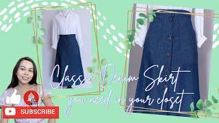 Handmade Midi Skirt Tutorial | Denim Skirt DIY