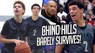 PRIME Chino Hills BARELY SURVIVES! FRESHMAN LaMelo CLUTCH FREE THROW + Lonzo OFF DAY TRIPLE DOUBLE