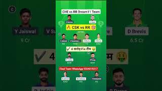 CSK vs RR Dream11 Prediction | CSK vs RR Dream11 Team | CHE vs RR Dream11 Prediction| CSK vs RR 2025