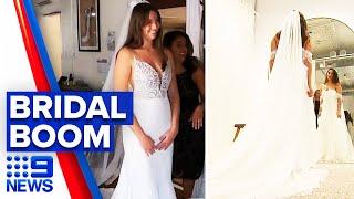 Coronavirus: Demand soars for locally made wedding dresses | 9 News Australia