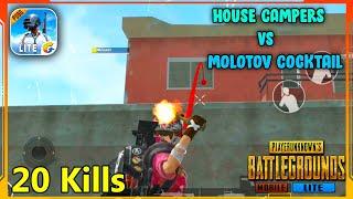 House Campers VS Molotov Cocktail | PUBG MOBILE LITE Solo vs Squad Gameplay