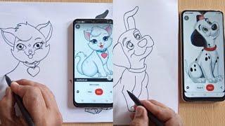 drawing with direct pen(and)marker//without pencil art channel 20k