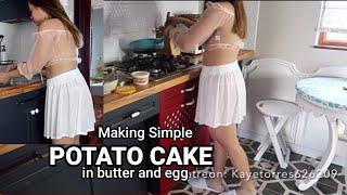 Making Simple Potato Cake in butter and egg by Kaye Torres Diary