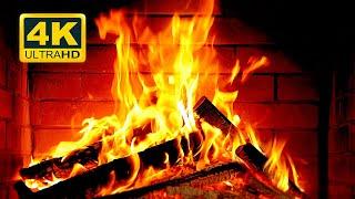  Cozy Fireplace 4K (12 HOURS). Fireplace with Crackling Fire Sounds. Fireplace Burning 4K