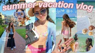 SUMMER VACATION VLOG  | beach, reading, sunsets, swimming, Florida 30A, chaos, & more