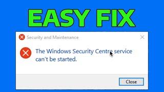 The Windows Security Center service can't be started in Windows 11 | How To Fix