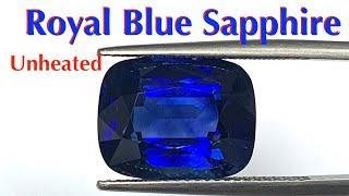 Natural Unheated Royal Blue Sapphire - 10+ Carats of Vivid Blue - by Gandhi Enterprises