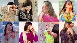 Hidden face poses with mehndi️ for girls|| Dpz profile picture for girls|| girls cute poses idea