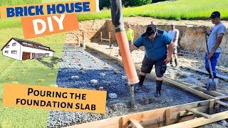 Pouring the foundation slab - Building a Brick House DIY - Episode 4