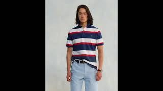 Polo Ralph Lauren Classic Fit Striped Mesh Polo Shirt SKU: 9734098