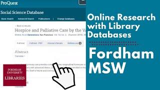 Research Techniques for Fordham MSW Students | Tutorial | Fordham University Libraries