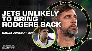 Jets UNLIKELY to bring Rodgers back in 2025 + Daniel Jones at QB4?  | NFL Live