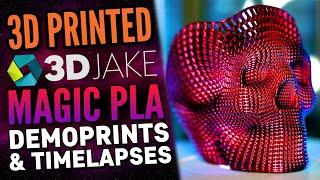 3DJake MagicPLA DeepSpace - Demoprints and timelapses - Benchy, Wireframe Skull and gnome