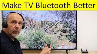 Bluetooth Wireless Headphone Setup for Any TV,  No Dropouts  -  No Lip-Sync Delay